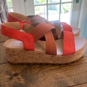 Sorel Red Wedge Shoes Comfortable Stylish Design